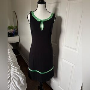 Vintage Joseph Ribkoff Black Dress Mint Green Satin Trim Size 8 Canada